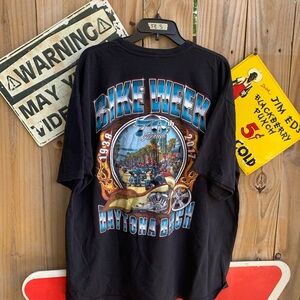 Daytona Bike Week Daytona Beach 76th Annual black cotton t-shirt 2XL